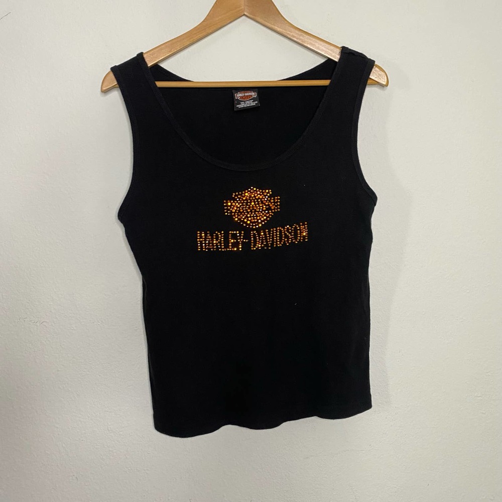 Harley-Davidson Black Tank Top with Orange Logo